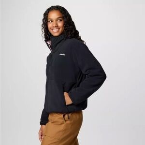 Columbia womens black zip up fleece jacket size small